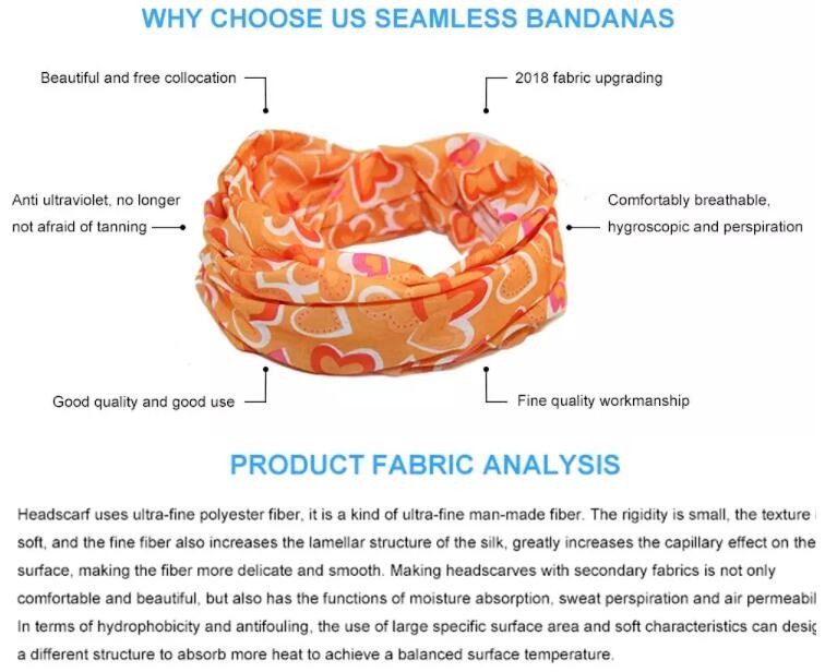 Hot sale fashion design printing multifunctional custom cheap 100% cotton bandana,microfiber plain custom made bandana