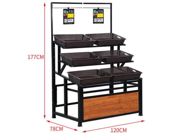 Buy cheap Single Side 1200x660x710mm Vegetable Display Rack Supermarket Display Stands from wholesalers