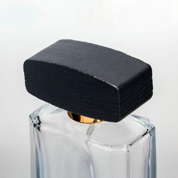 Buy cheap 30ml Empty Glass Perfume Bottles 28MM 28/400 Square Wooden Caps from wholesalers