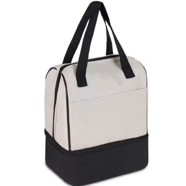 Waterproof Reusable Double Zippers Office School Outdoor Women Men Lunch Bag