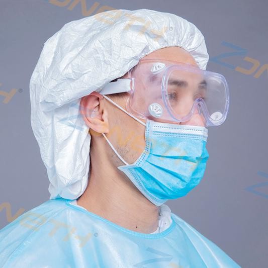 Hypoallergenic Spunbond Polypropylene Non Woven Bouffant Cap