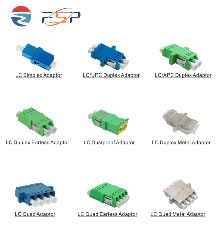1 Port / 2 Ports / 4 Ports LC APC UPC PC Optic Fiber Adapter for Smooth Connection