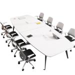 Simple Modern Oval Conference Table and Chair Combination for White Negotiation
