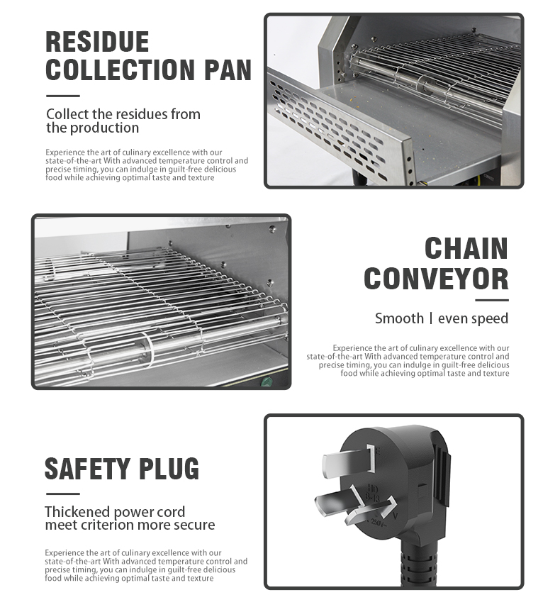 220V Commercial Electric Conveyor Toaster for Hotel/Restaurant Kitchen Food Preparation