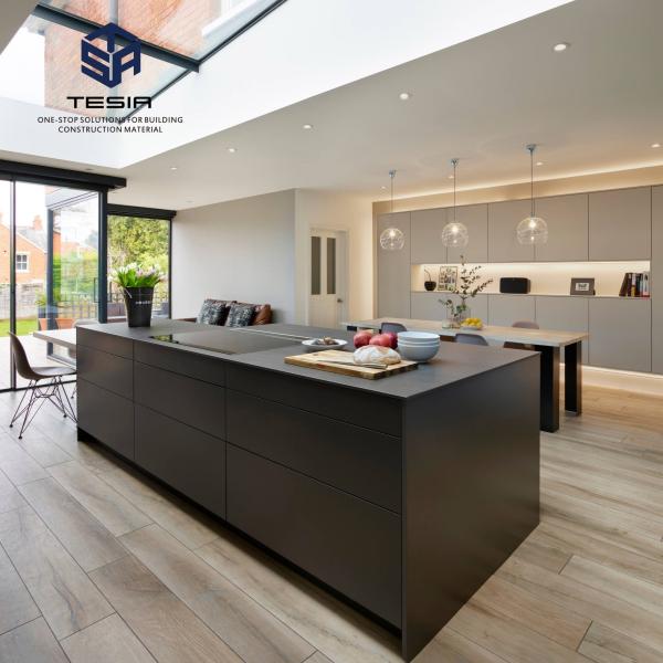 Buy cheap Luxury Modern Kitchen Cabinets Gray Glossy Cheap Price Wooden Cabinets Kitchen Cabinet from wholesalers