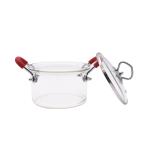 1.5L Clear Borosilicate Glass Soup Pot With Red Double Ears