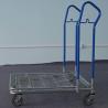 Buy cheap Four Wheel Logistics Trolley / Grocery Hand Pull Trolley Galvanized Finishing from wholesalers