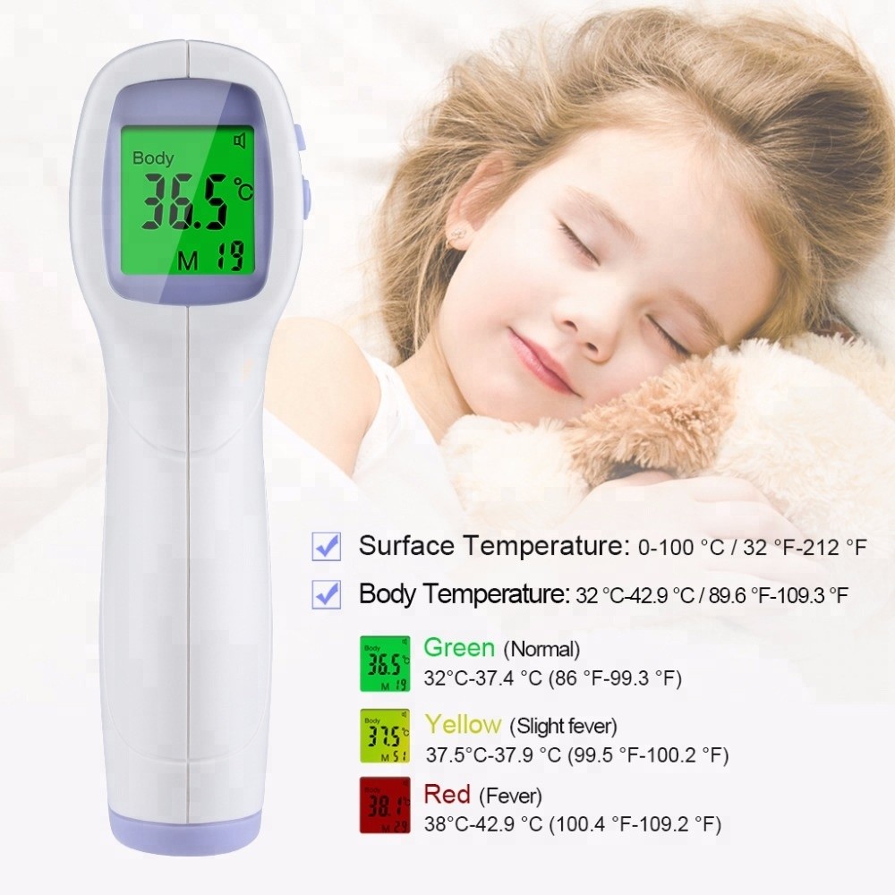 One Button Operation Non Contact Body Thermometer , Digital IR Infrared Thermometer