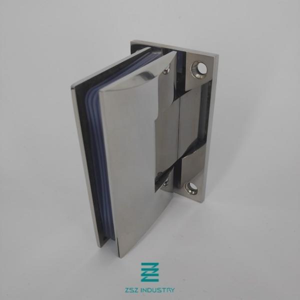Mirror Polish Stainless Steel Glass Door Hinges Half Open Flat Shape W55mm X