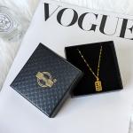Gift and Jewelry Black Necklace Rigid Box Single Side Coating Base And Lid Box