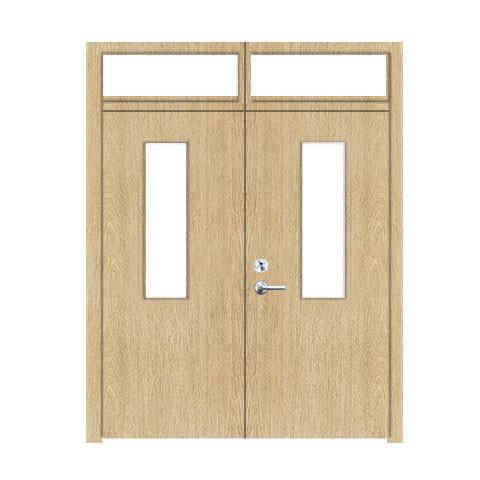 Dark Grey Color Powder Coating Self BS Fire Rated Door With Vertical Glass/ 16