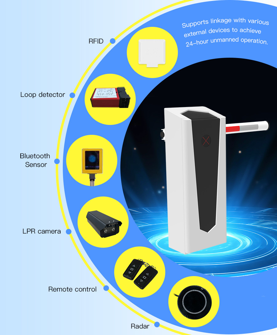 HCW Automatic Security Electric Gate Lpr Parking Gate System Flood Barrier With Led Light