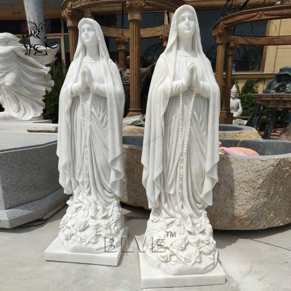 Buy cheap Life Size Virgin Mary Statue Marble Sculpture Virgin Mary Home Decor Religious Woman Handcarved Western Style from wholesalers