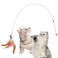 Buy cheap Colorful Interactive Cat Toys Wire Feather Bell Cat Tickling Stick With Logo product