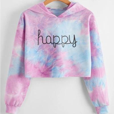 Buy cheap New Design Long Sleeve Dip Dye Crop Hoodies For Women from wholesalers