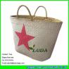 Buy cheap LUDA Star Painted Straw Beach Bag Women Fashion Seagrass Straw Bags from wholesalers