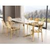 Buy cheap White Contemporary Marble Dining Table Counter Height Stainless Steel Metal Legs from wholesalers
