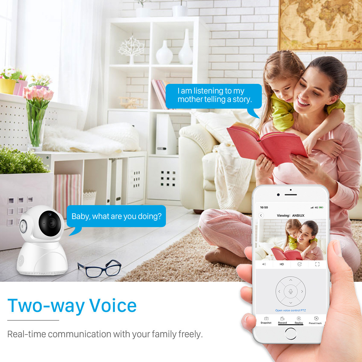 3mp Hd Two Way Audio Automatic Tracking Remote Control Indoor PTZ Security Camera Smart Wifi Camera