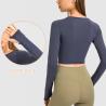 Buy cheap Slim Fit Activewear T Shirts Yoga Long Sleeve Crop Top With Thumb Hole from wholesalers