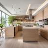 Buy cheap Factory Modern Natural Wood Grain Veneer Melamine Custom Kitchen Cabinets from wholesalers