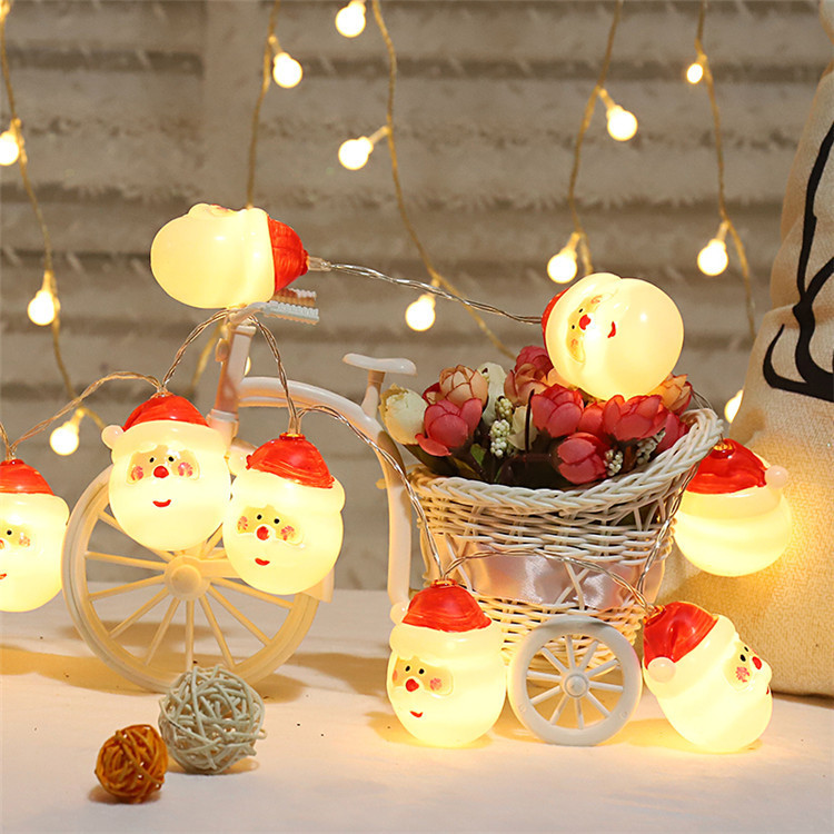 Christmas Santa String Lights Battery Operated Decorations for Xmas Warm White Fairy Lights for Christmas Tree Indoor Outdoor