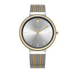 Silvery 40mm Fashionable Men'S Quartz Watch Round Smooth Surface
