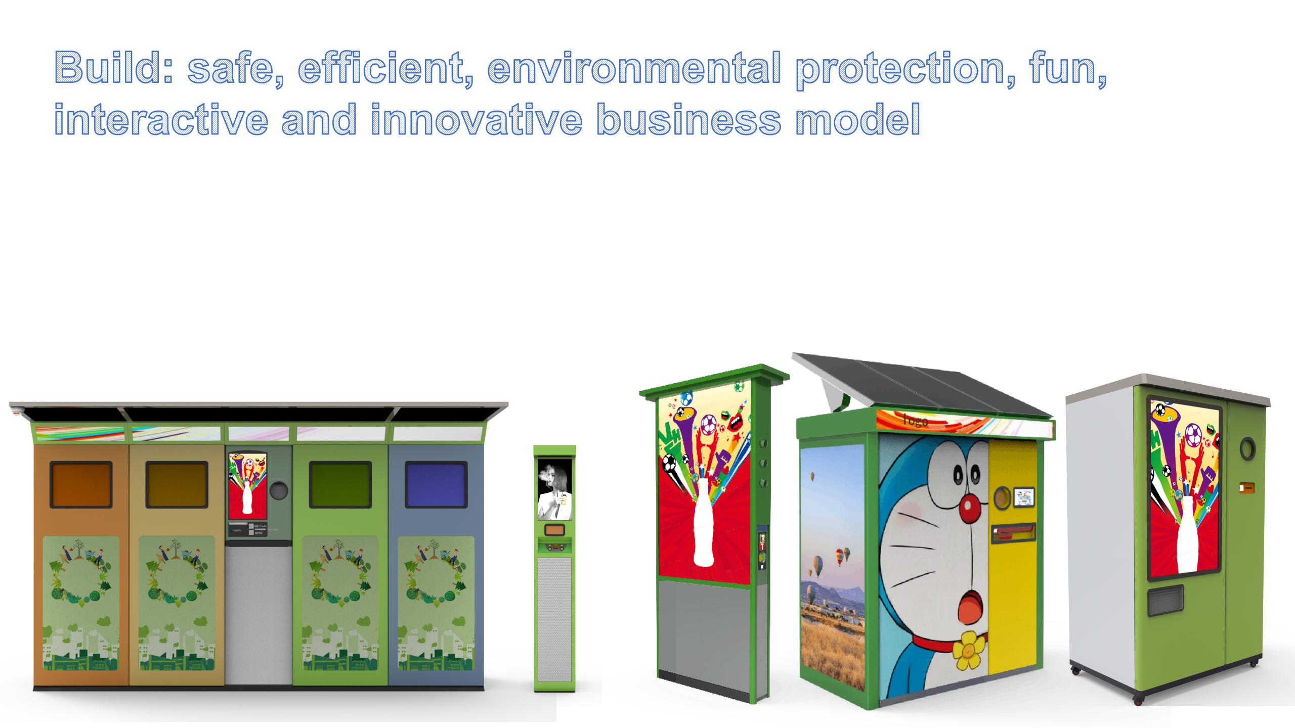 Outdoor Plastic Bottles Cans, Glass, Clothing, Paper, Scrap Metal Recycling Machine