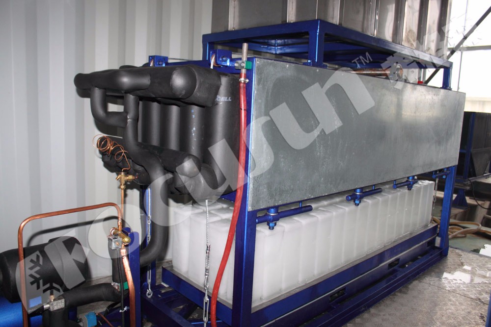 960kg Containerized Direct Refrigeration Block Ice Machine OEM