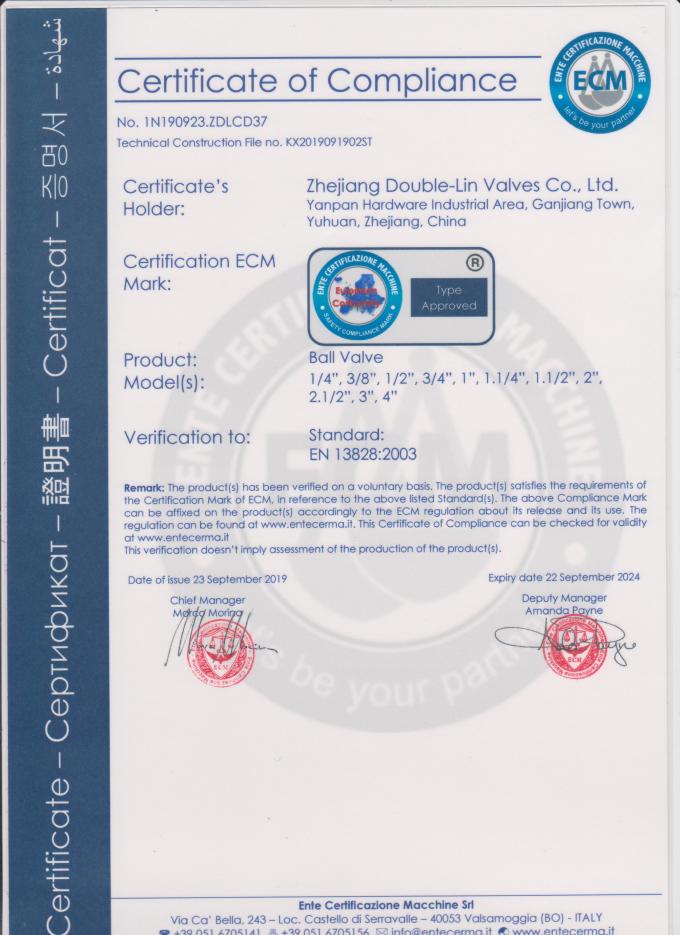 Pipe Connection T Handle PN25 Brass Ball Valves 1