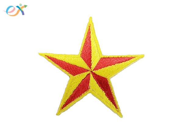 Buy cheap Yellow And Red Colors Embroidered Star Patches For Military Uniform Decorative from wholesalers