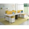 Buy cheap White Top 4 Seat Computer Workstation Desk Size W2400mm D1200mm H750MM from wholesalers