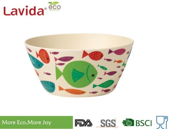 Buy cheap Anti - Bacteria Disposable Bamboo Bowls Fresh Ocean Fish Design High Strength Durable from wholesalers