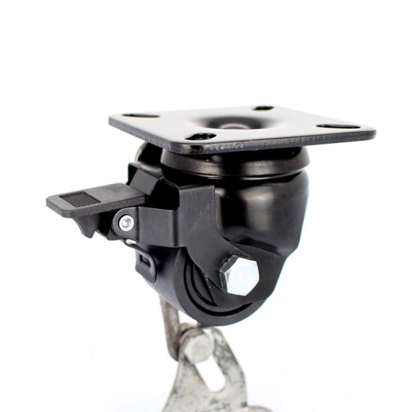350KG Swivel Lock Low Profile Casters 50x38mm Solid Nylon Wheels For Industrial