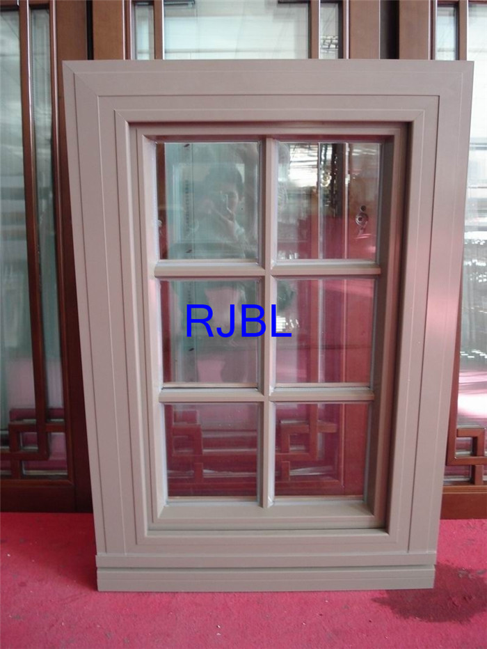 Villa Use Resistant Aluminum Clad Wood Windows 6063 -T5 Aluminum Profile ROTO Hardware