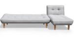 L Shaped Folding Futon Sofa Bed Dark Gray Polyester Upholstered Modern