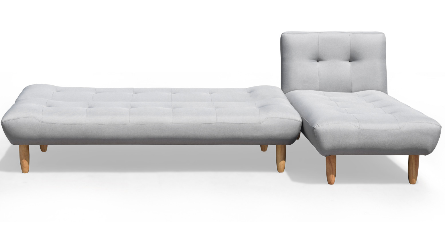 L Shaped Folding Sofa Bed Blue/Grey Polyester Upholstered Modern Sofa Bed Wholesale