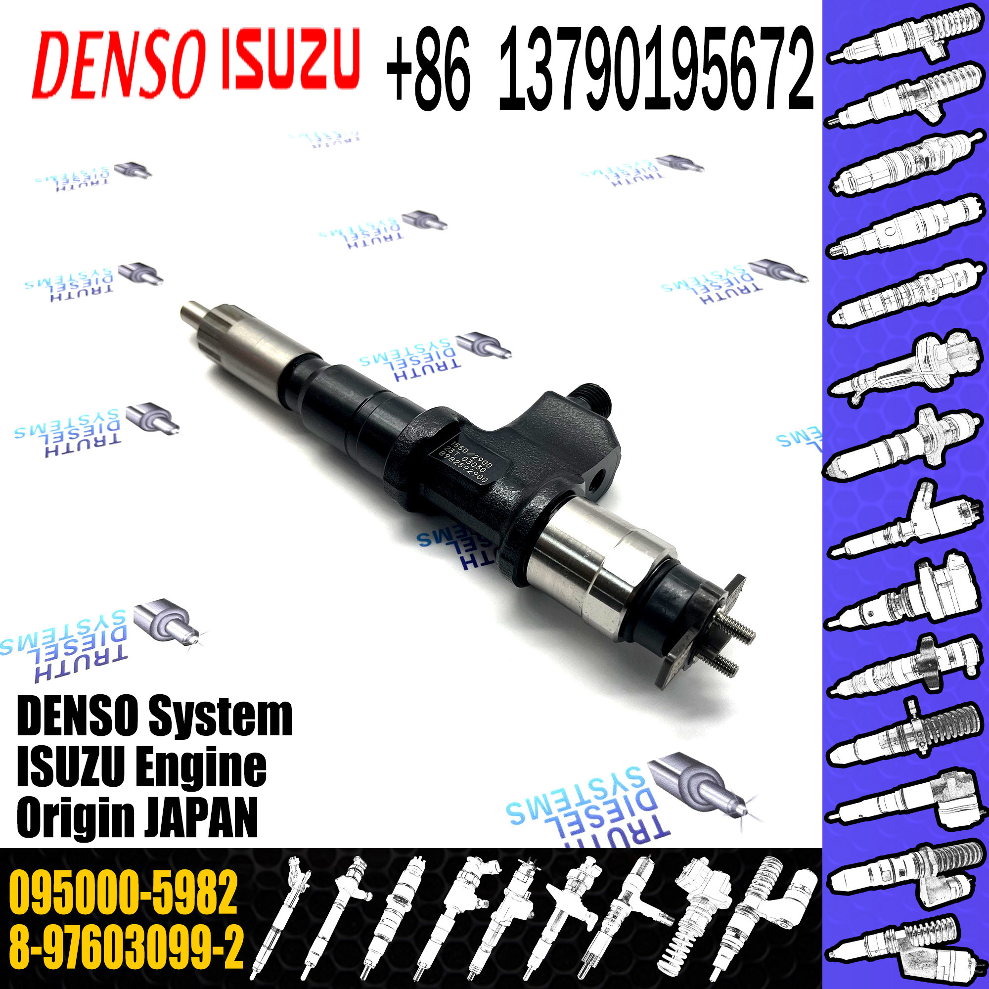 Diesel Common Rail Fuel Injector 8-97603099-2 095000-5982 For Isuzu 4Hk1 6Hk1 injector diesel