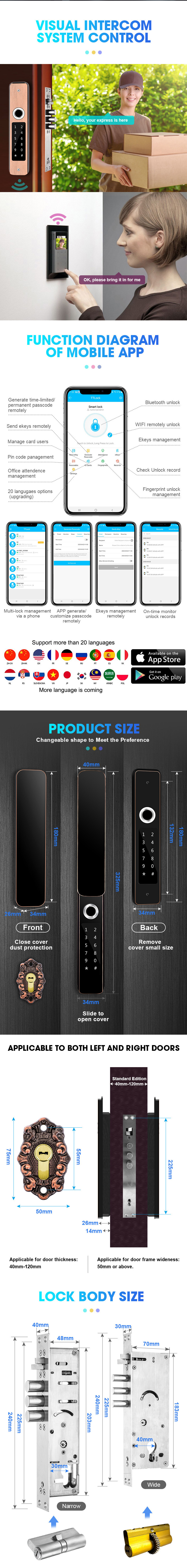 Bluetooth APP Front Door Electronic IP68 Waterproof Smart Locks