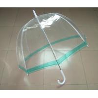 Buy cheap Dome Shaped See Through Umbrella Green Edge White Plastic Tip High Density product