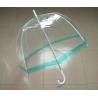 Buy cheap Dome Shaped See Through Umbrella Green Edge White Plastic Tip High Density Fabric from wholesalers