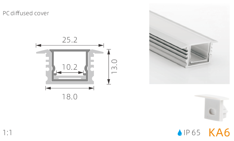 High quality slim surface IP65 waterproof led aluminum profile