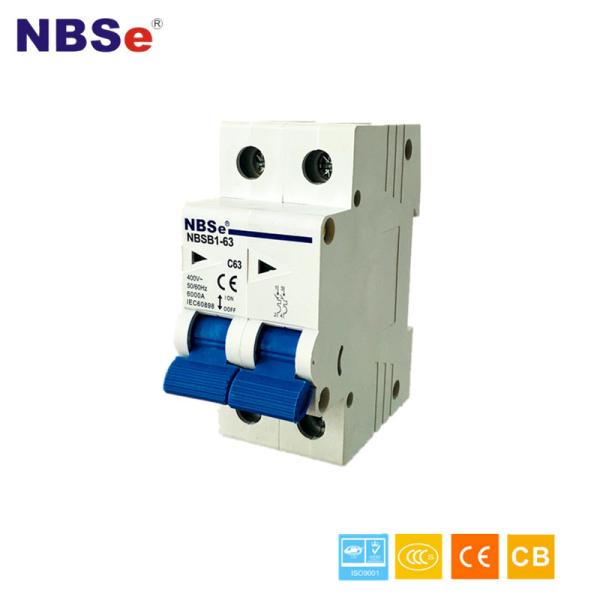 Buy cheap NBSB1 Series 2P 6kA 10 Amp Circuit Breaker , Switch Type MCB 230V/400V AC from wholesalers