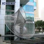Outdoor large art geometric circular tube splicing design stainless steel