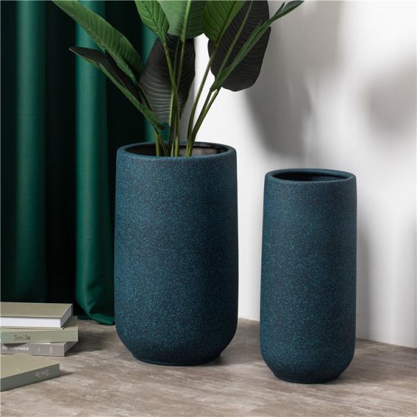 Buy cheap Nordic style new design home living room decorative blue tall planter novelty ceramic pot for flower plant from wholesalers