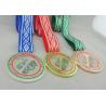 Buy cheap Egg Hunt Triathlon Ribbon Medals Copper Plating , Full Color Printing from wholesalers