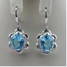 Buy cheap 925 Sterling Silver Blue Topaz Cubic Zircon Dangle Drop Earrings (PSJ06345) from wholesalers