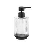 Vertical Stripes Glass Modern Bath Accessories Set Clear Cotton Ball Jar BSCI