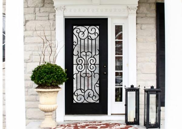 Buy cheap Durable Wrought Iron Glass Inlaid Door , Decorations Wrought Iron Interior Doors from wholesalers