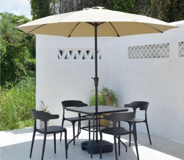 Buy cheap Contemporary Balcony Dining Set Metal Table And Stackable Chairs For Outdoor Leisure from wholesalers