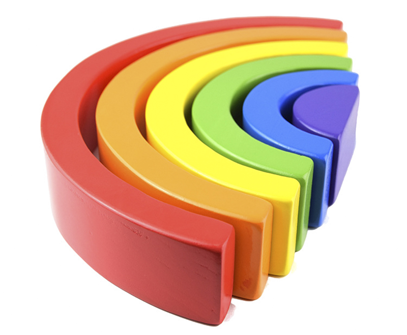 4.5cm Wooden Blocks Toys Arched Stacking Rainbow Blocks